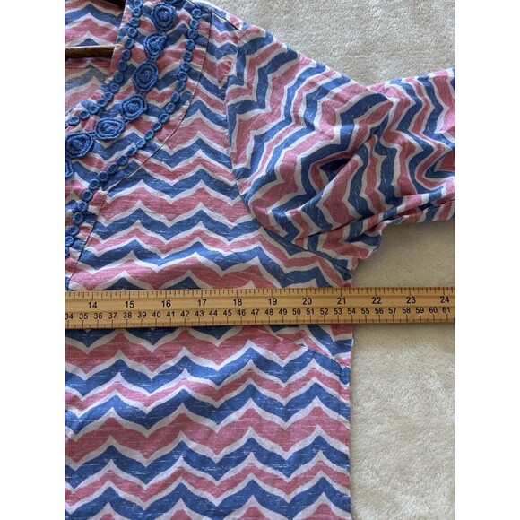 Vineyard Vines Cover Up Large Tunic Dress Embroidered Long Sleeve Cruise Resort - Picture 7 of 10